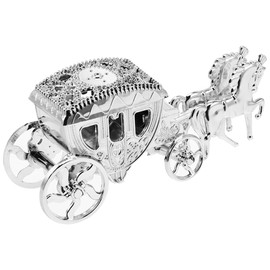 Abaodam Boxes Carriage Jewellery Box Silver Carriage Pumpkin Candy Box Centrepieces for Tables Decoration Candy Holder for Royal Carriage Cart Cylinder Bridal Household