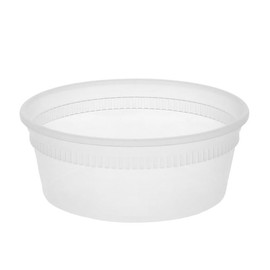8 oz. Clear Round Plastic Microwavable Deli Container - 480 per case