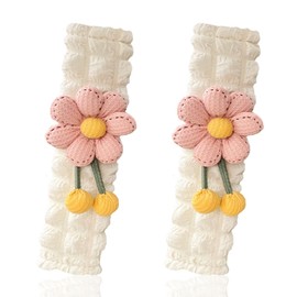 GAOLAOSY 2PCS Cute Flower Car Seat Belt Cover Pads, Soft Safety Belt Shoulder Pad, Floral Auto Seat Strap Pad Neck Cushion Protector, Universal Car Accessories for More Comfortable Driving (Pink)