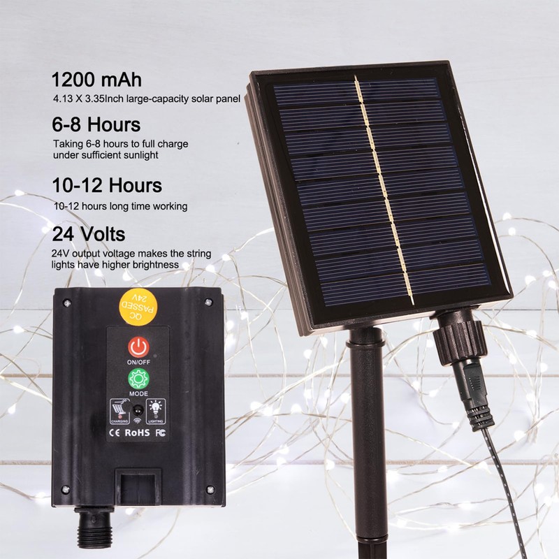 ZELUXDOT Solar String Lights for Outside,100FT 300 LEDs Solar Fairy