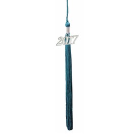 Graduation Tassels with Silver 2017 Year Charms (Teal)