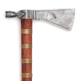 Windlass 1830s Peace Pipe Tomahawk High Carbon Steel Blade with Hardwood Shaft Hammered Dot Design Historical Replica