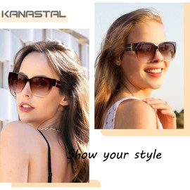 KANASTAL Over Glasses Sunglasses for Women Men Polarised Fit Over Sunglasses Snap Shades Fit Over Glasses Women UV400 Protection (Gradient Brown)