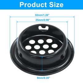 Unlorspy 20 Pcs Circular Soffit Vents 1-Inch(25mm) Stainless Steel Round Soffit Vents Round Vent Mesh Hole Louver for Kitchen, Cabinets, Wardrobes and Shoebox (Black,Flat)