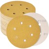 WEWINK PLUS 6-Inch 6-Hole 100 Grit Sandpaper Discs,Box of 70,