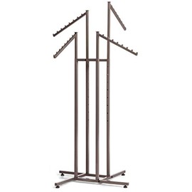 SSWBasics 4-Way Clothing Rack with Slant Arms - Boutique Raw Steel
