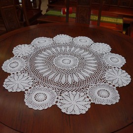 Damanni Cotton Handmade Crochet Lace Tablecloth Doilies Doily,Round,White,39 Inch
