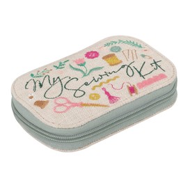 Hobby Gift Embroidered Sewing Kit – My Sewing, Zippered Case Complete with Seam Ripper, Scissors, Tape Measure, Thread, Needles & More, Crafting, Sewing 2.5x14x9cm, Spot Clean Only, Multicoloured,