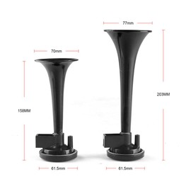 12V 24V 115dB Black Car Motorcycle Air Horn Train Kit Dual Trumpet Ultra Loud