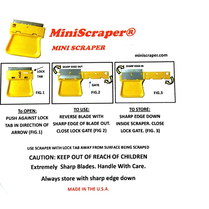 MINISCRAPER Original Mini Scraper 100 Pack US Made with Metal