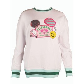 Simply Southern Pickleball Varsity Crew Neck Sweatshirt S