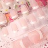 Ztcily Künstliche Nägel, kurz, natürlich, rosa, weiß, quadratisch, günstig, für