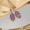 Leaf Crystal Dangle Earrings for Women Jewelry (Hot Pink-14K Gold)