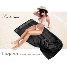 Lashuma Lugano Men's Sauna Towel, Black, Large for Sauna, Beach and Holiday