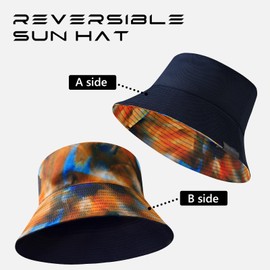UVSAI UPF 50+ Reversible Foldable Sun Bucket Hat for Hiking Fishing Beach Safari Men Women