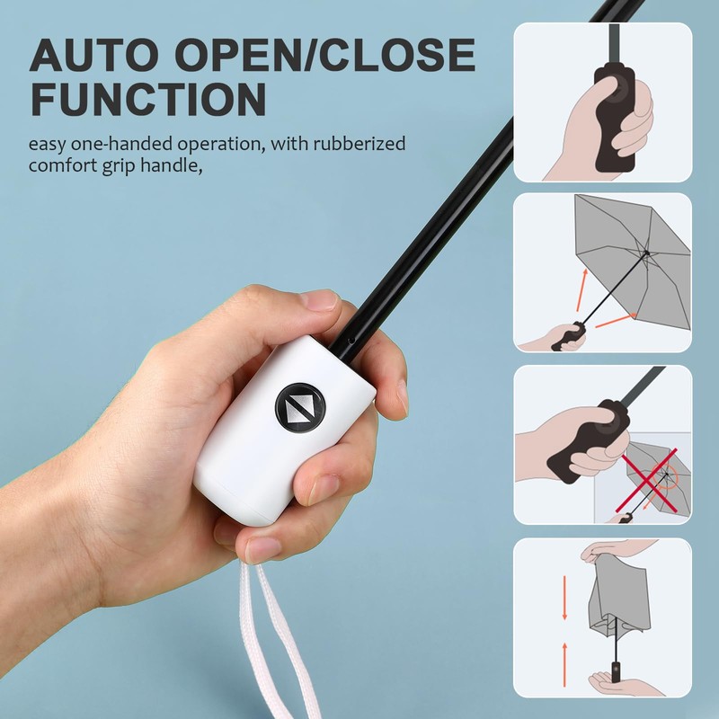 VALICLUD Automatic Opening Close, Transparent Pocket Umbrella, Easy to Carry,