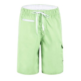unitop Bañador para hombre, diseño de rayas coloridas con forro, Verde claro y blanco., 40