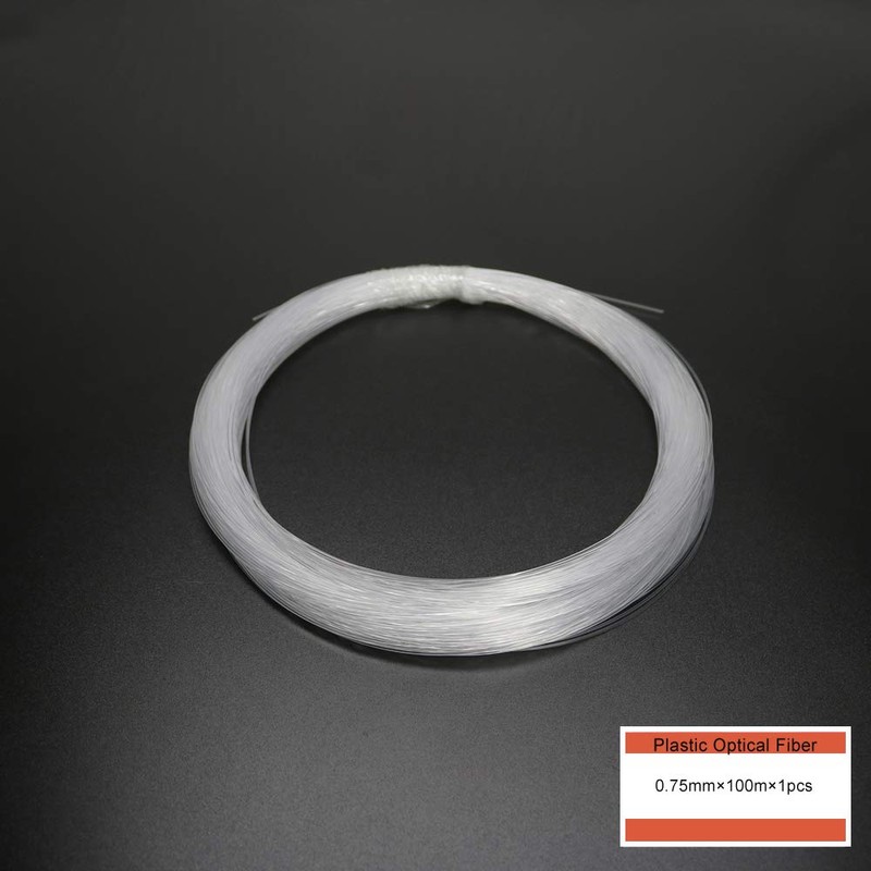 AZIMOM PMMA Plastic End Glow Fiber Optic Cable 0.75mm(0.03in) 100m(328ft)/Roll