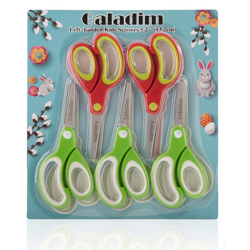 Left-Handed Kids Scissors by Galadim (Pack of 5, Rounded-tip, 13.2