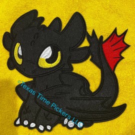 Texas Time Pickers LLC HUGE 9” How To Train Your Dragon Toothless Night Fury BEAUTIFUL Iron On Patch