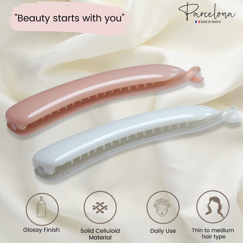 Parcelona-Juego de 2 pinzas para el pelo de plátano francés