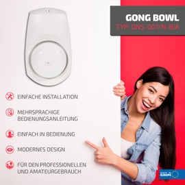 Sundi - Electromechanical wired doorbell 230 V, plastic housing, interference-free, bell with volume control of 85 dB, white DNS-001 / N-BIA