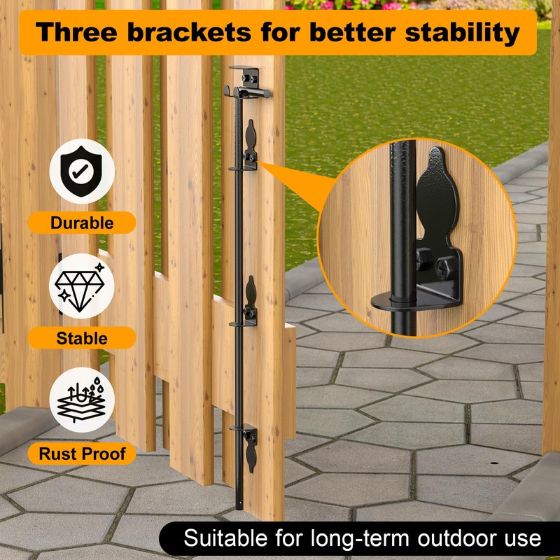 36" Cane Bolt Drop Rod for Gate, Heavy Duty Gate