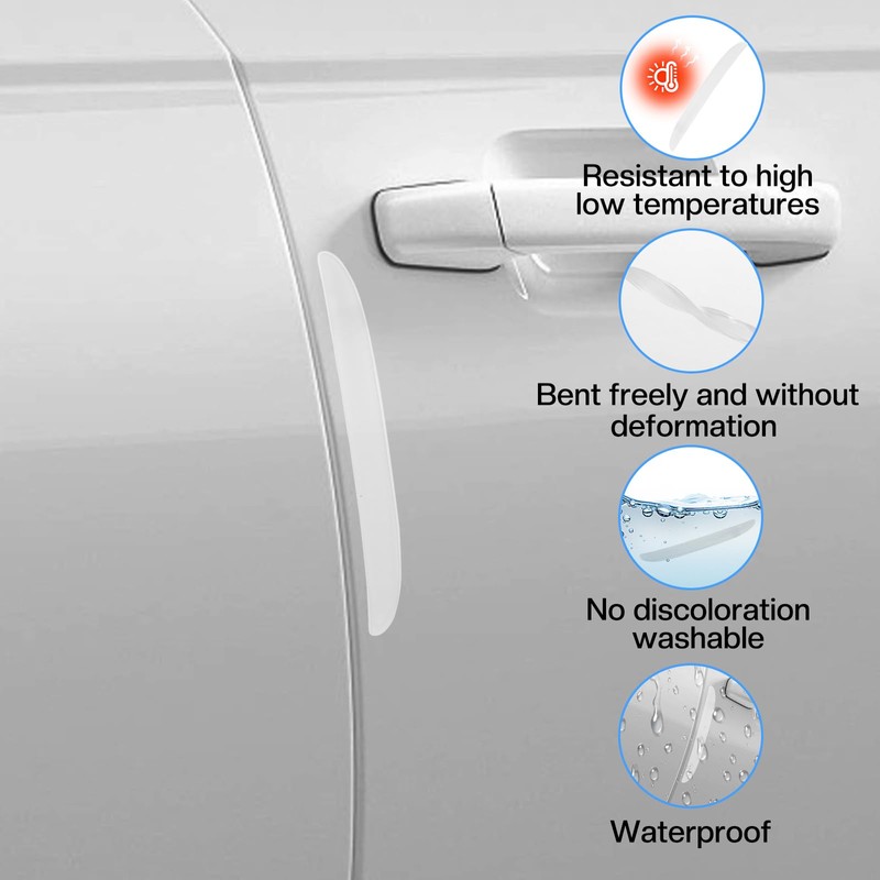 6Psc Car Door Edge Protector Guards Strips, Clear Scratches Dings