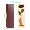 Long Stem Dipped 24k Gold Trim Red Rose In Gold