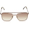 Lacoste Men's L105SND Aviator Sunglasses, Bronze/Gradient Khaki, 55 mm