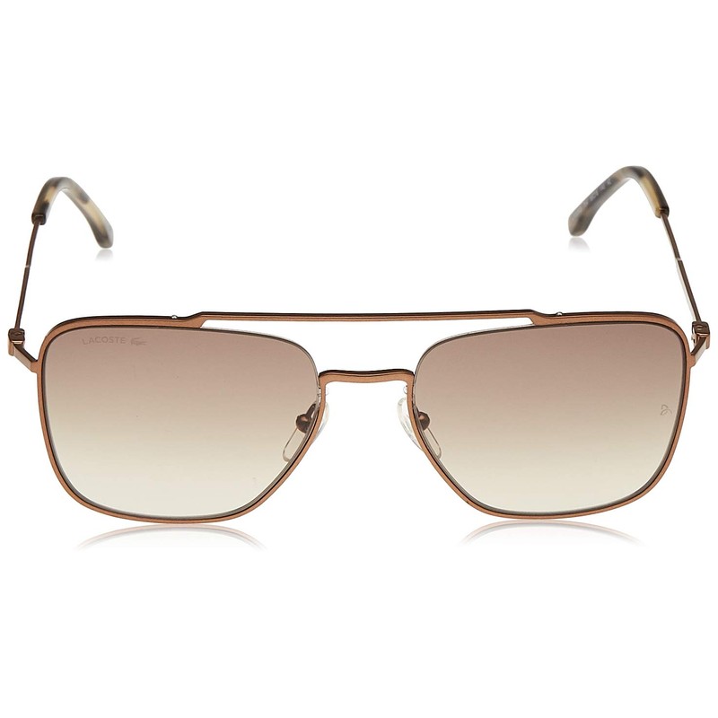 Lacoste Men's L105SND Aviator Sunglasses, Bronze/Gradient Khaki, 55 mm