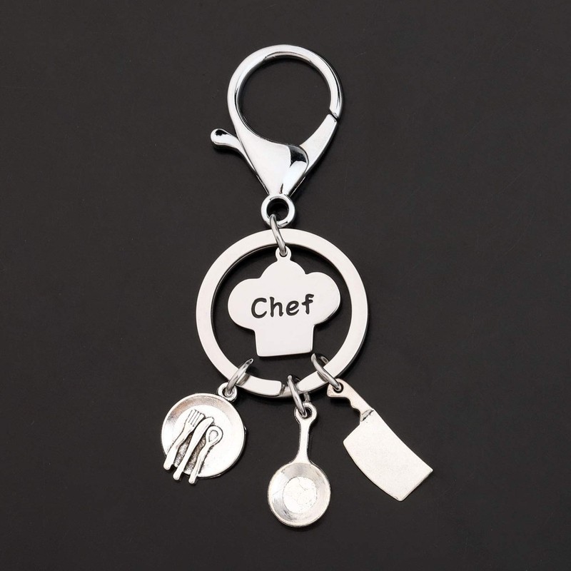 KUIYAI Chef Keychain Cooking Charms Key ring Culinary Graduation Gift