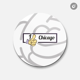 Unbranded I Like Chicago Travel Slogan | 4'' X 4'' Round Decorative Magnet