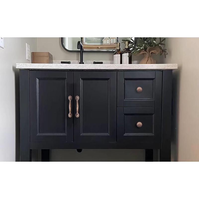 CABDM 10 Pack Rustic Pulls,Antique Copper Cabinet Pulls Hammered Cabinet