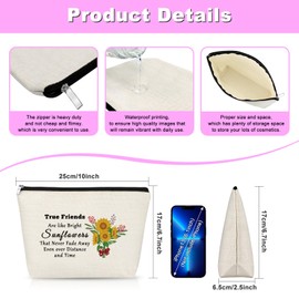 Bestie Gifts for Women Makeup Bag Best Friend Gift Unique Friendship Gifts for Her Secret Sister Gift for Best Friend Soul Sister BFF Birthday Christmas Valentines Graduation Present Cosmetic Bag