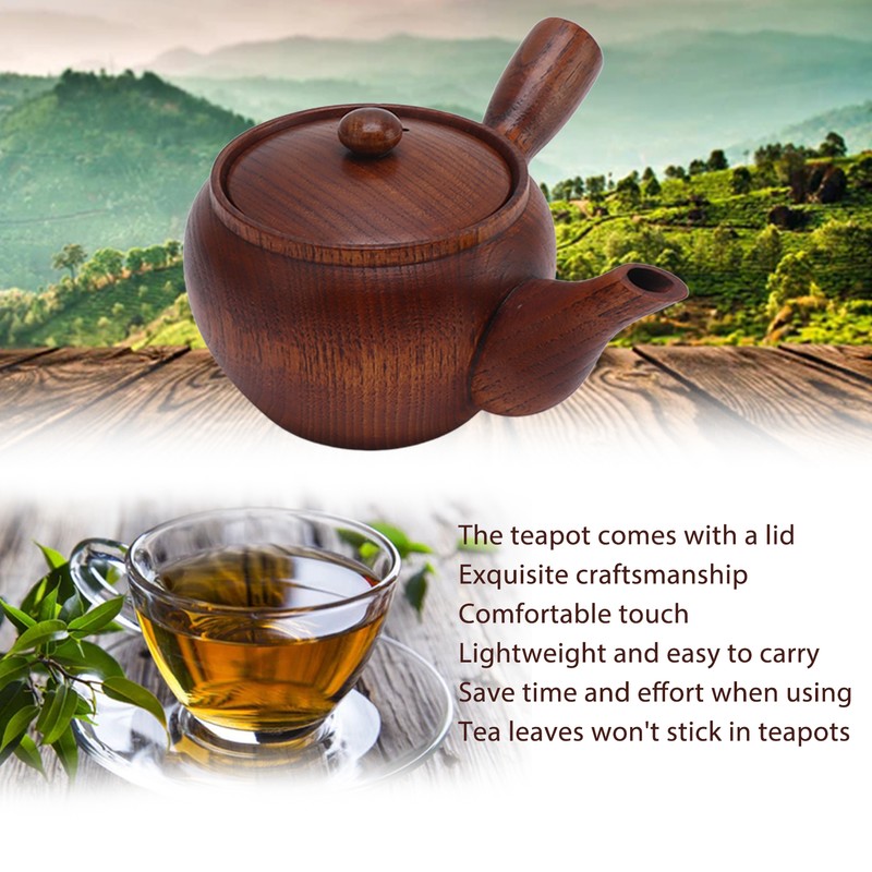 Wooden Tea Pot Traditional Style Durable Tea Kettle Exquisite Whistle
