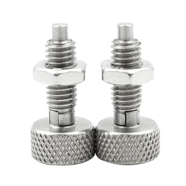 ieron 2 Pieces Hand Retractable Spring Plunger with Knurled Handle, Stainless Steel Lock, M6 Quick Release Pins, No Patch (Silver)