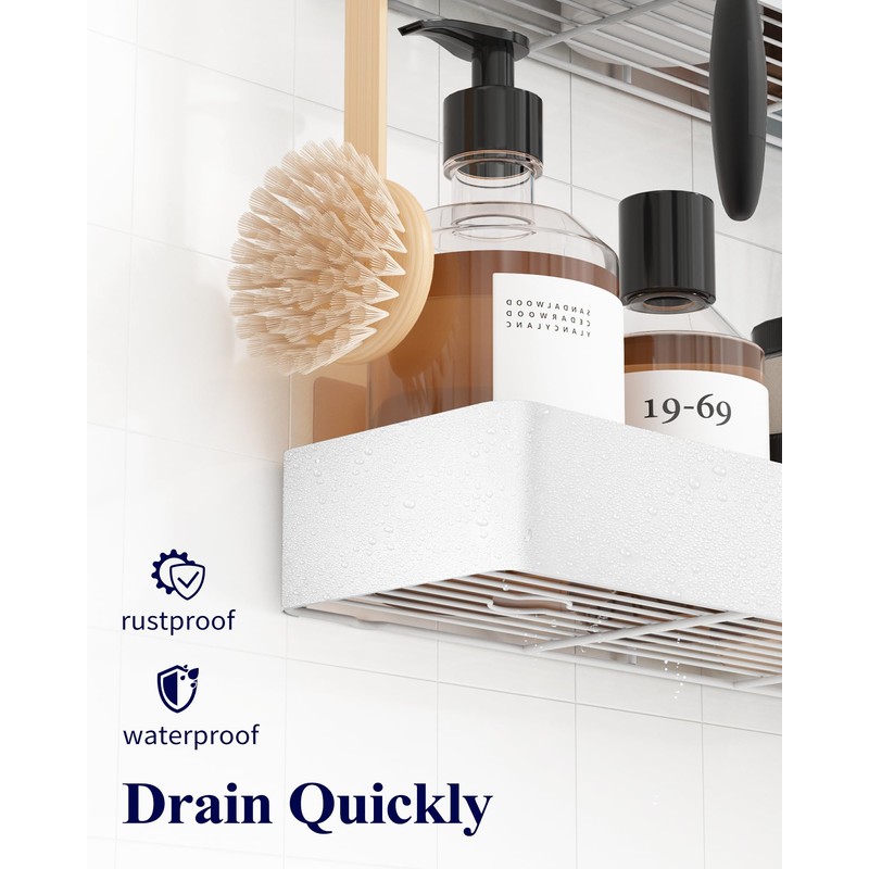 Kitsure Shower Caddy - 2 Pack Adhesive Shower Organizer, Rustproof