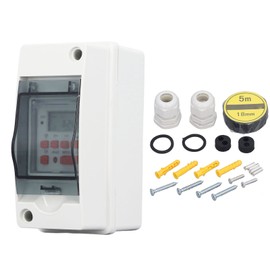 Timer Switch 7 Day 28 On Off Schedules Programmable LCD Display Digital Timer Switch with Waterproof Box AC85‑265V
