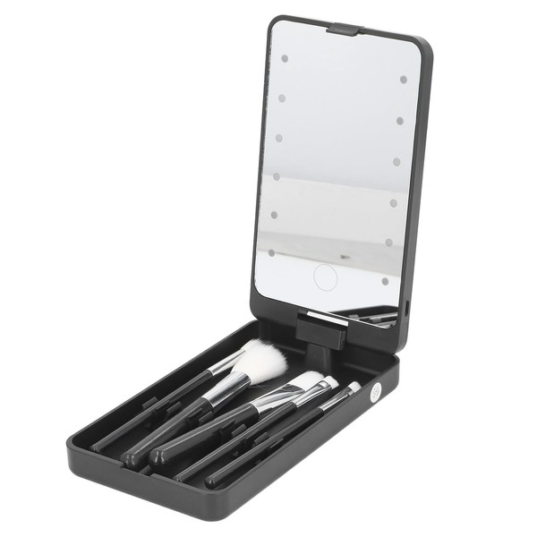 ZJchao Espejo de Bolsillo con Luz LED con 5pcs Brochas