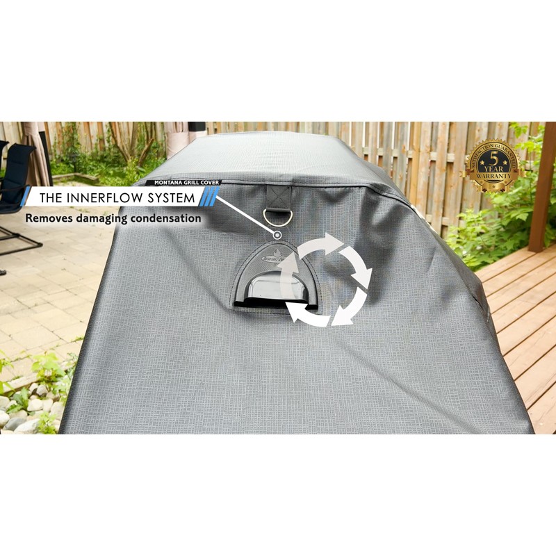 Montana Premium Gas Grill Cover. Innerflow Ventilation Technology, Heavy Duty,