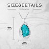 Natural Turquoise Necklace for Women 925 Sterling Silver Leaf and