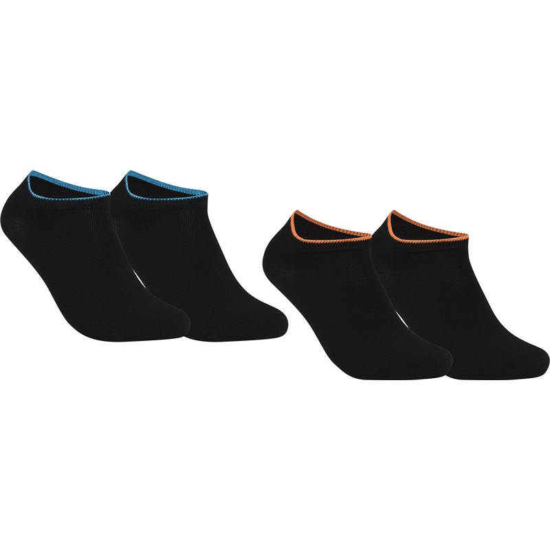 Gigando | Edge Bamboo Trainer Socks In Black With Coloured