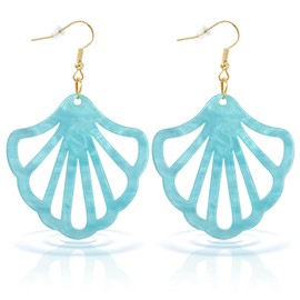 Shell Earrings, Earrings in Shell Shape, Earrings Mermaid, Shell Jewellery, Earrings Fancy Dress, Mermaid Accessories for Women, Carnival Accessories for Girls and Women, Acrylic, 0