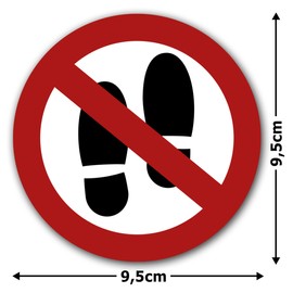 Pack of 25 "Betreten der Fläche verboten Stickers, Diameter 9.5 cm, Do Not Drauftreten Sticker Sign Prohibition Sign with UV Protection for Outdoor Use Indoor Use