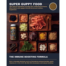 Ultra Fresh Royal Guppy Mignon Pellet, All Natural Guppy Food, Sword Prawns, Spirulina, Seaweeds, Highly Nutritious, for Cleaner Water and More Vibrant Color 4.6 oz