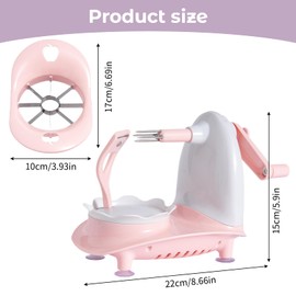 Apple Peeler, Potato Peeler Slicer Corer, Stainless Steel Pears Peeler, Kitchen Peeling Tool for Vegetable Fruit Potato (Pink)