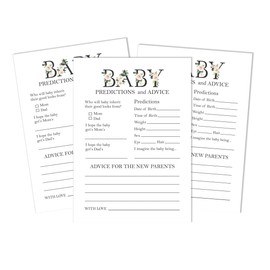Inkdotpot 50 Prediction Cards For Baby Shower Game Gender Neutral Party Supplies-Fun Baby Shower Game Favors