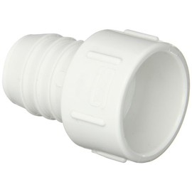 Spears 474 Series PVC Pipe Fitting, Adapter, Schedule 40, White, 1-1/4"Barbed x 1-1/4" Socket