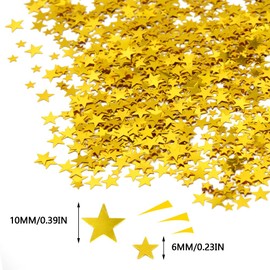 Yosawa 60g/2.1oz Star Confetti Star Shape Sequins Glitter Star Table Confetti for Wedding Birthday Party(XZX/Gold)